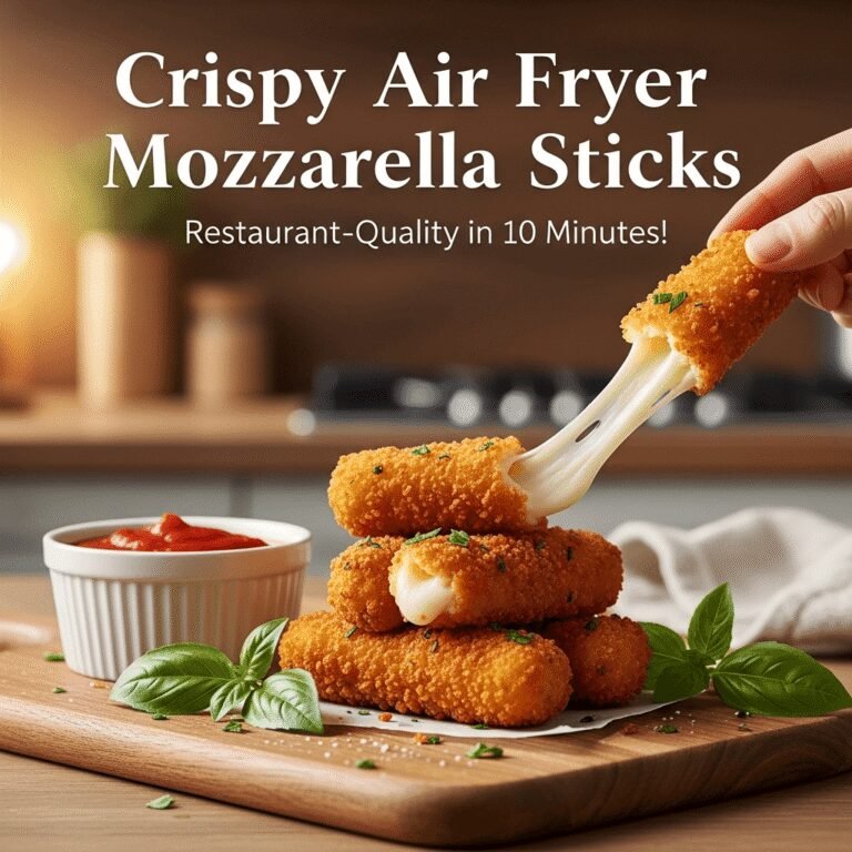Crispy Air Fryer Mozzarella Sticks Recipe – Restaurant-Quality in 10 Minutes!
