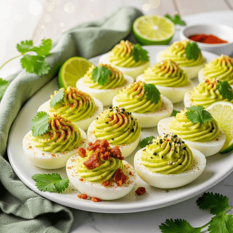 Creamy Avocado Deviled Eggs Recipe (Healthy & Easy Appetizer!)