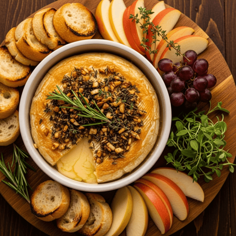 Easy Baked Brie with Garlic and Herbs (20-Minute Appetizer!)