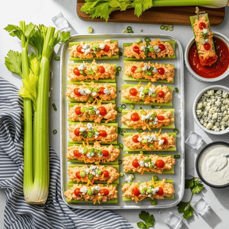 Buffalo Chicken Celery Sticks: Easy Low-Carb Party Appetizer