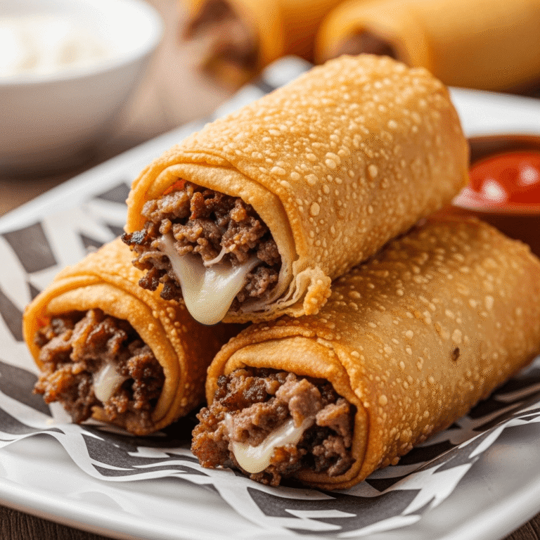 Crispy Cheesesteak Egg Rolls (Game Day Favorite!)