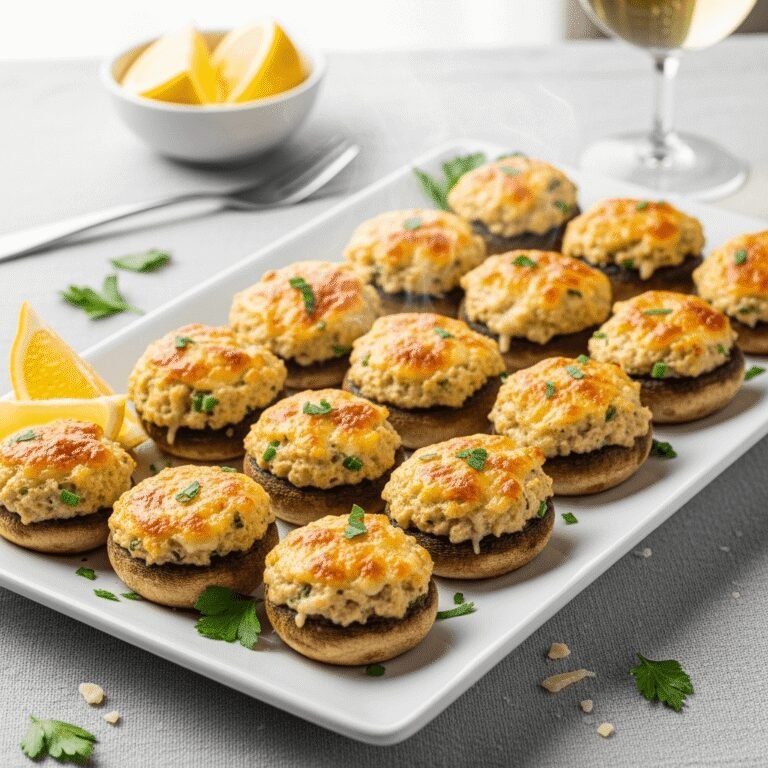 Elegant Crab Stuffed Mushrooms Recipe – Restaurant-Quality Appetizer Made Easy!