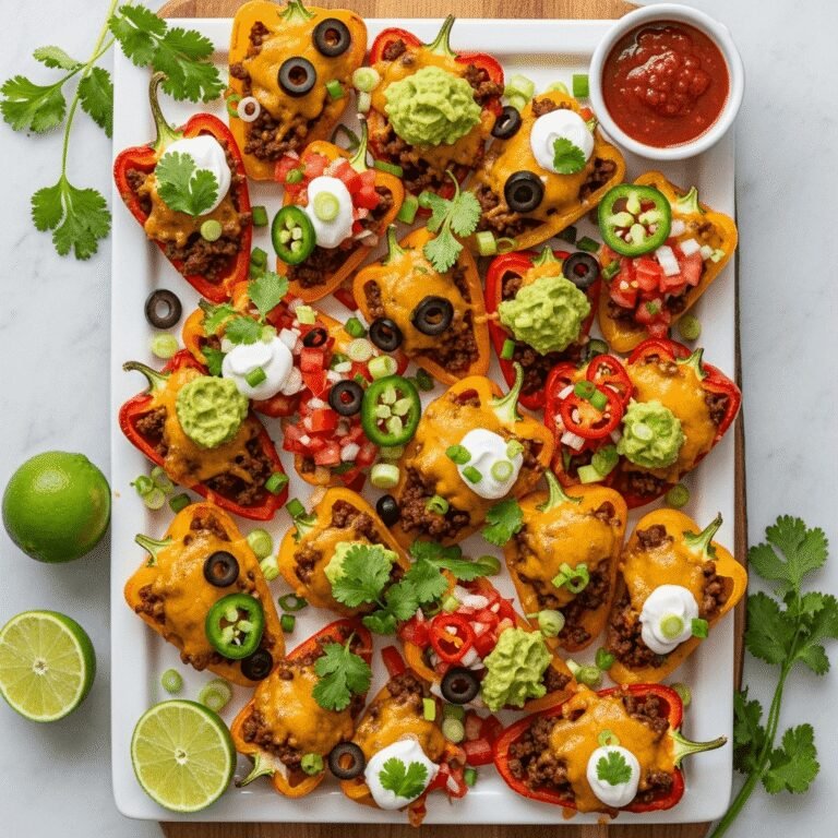 Low-Carb Mini Bell Pepper Nachos – Healthy Game Day Appetizer in 20 Minutes!
