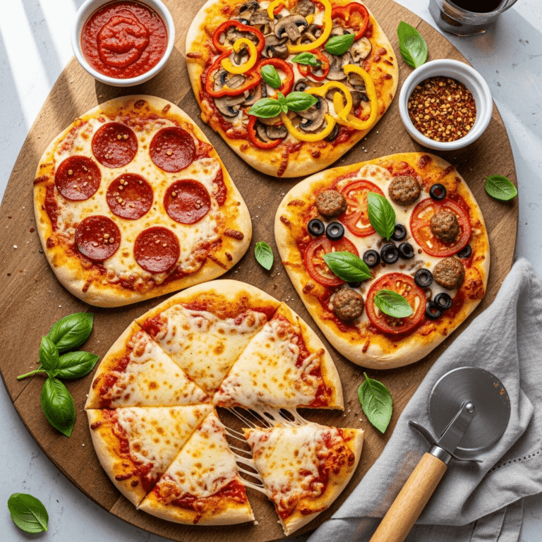 Easy Naan Pizza with Garlic Butter Crust and Custom Toppings