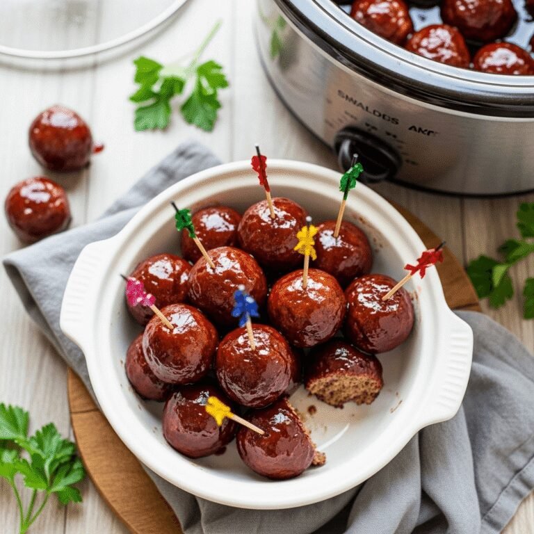 Sweet & Savory Slow Cooker Grape Jelly Meatballs (Just 3 Ingredients!)