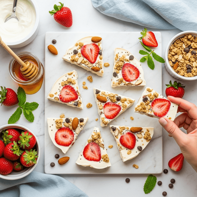 Healthy Strawberry Yogurt Bark Recipe (Easy Frozen Treat!)