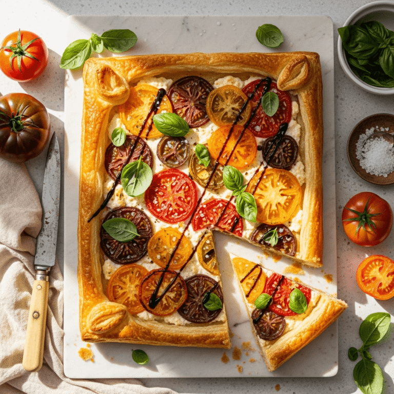 Easy Tomato Tart Recipe: Rustic Puff Pastry Appetizer
