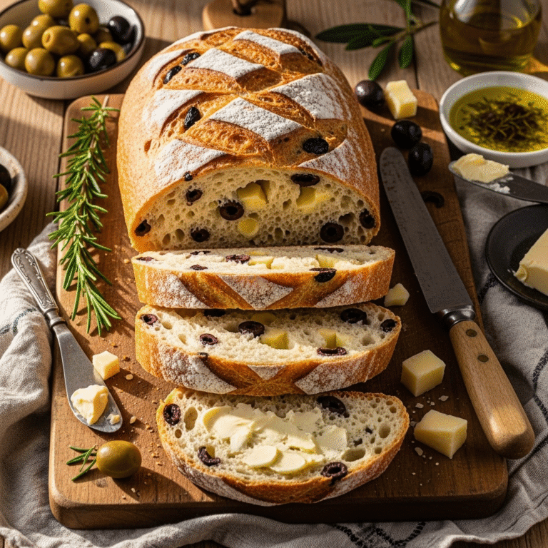 Easy Olive Cheese Bread Recipe: Savory Homemade Loaf