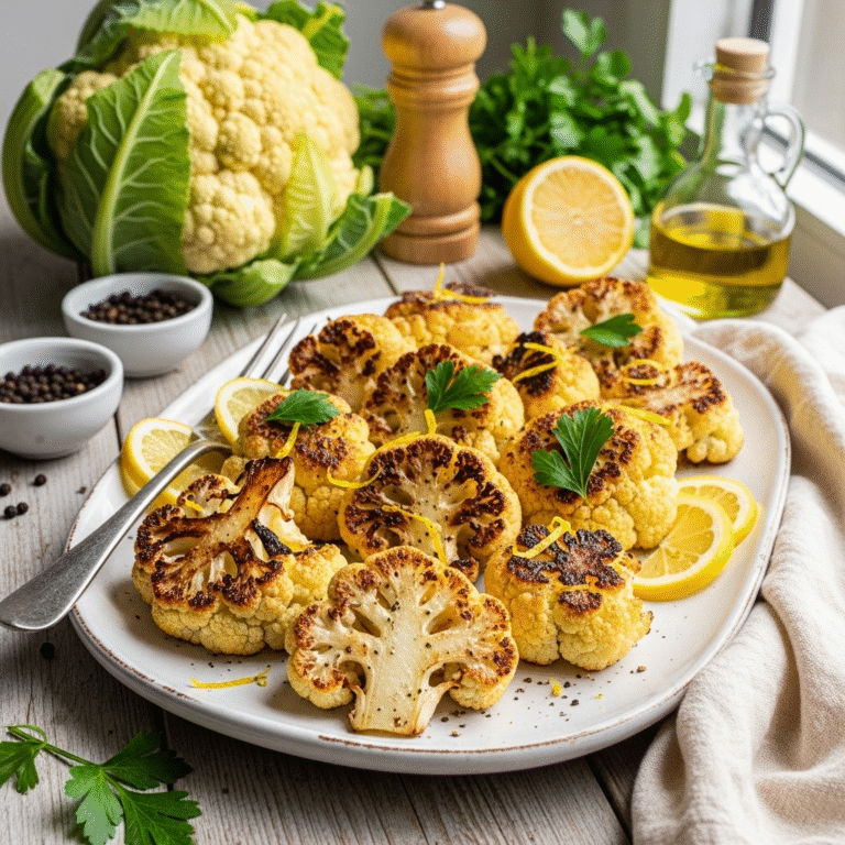 Crispy Roasted Lemon Pepper Cauliflower Recipe (Low-Carb Side Dish!)