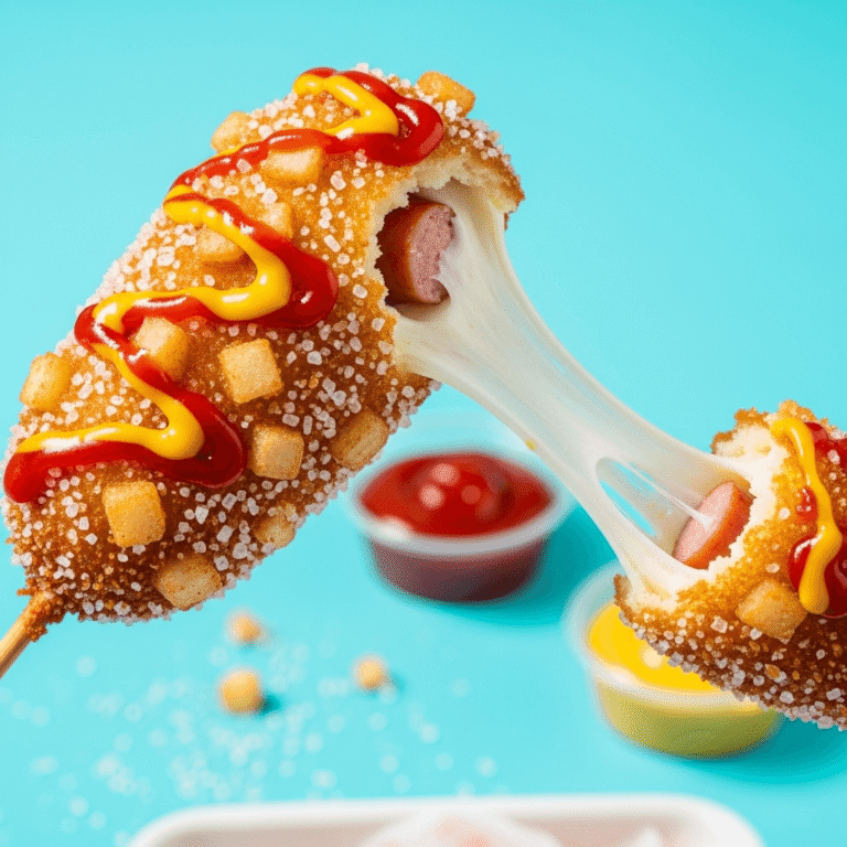 Crispy Korean Corn Dogs with Mozzarella and Sugar Coating